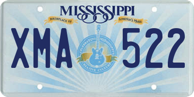 MS license plate XMA522