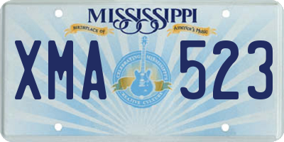 MS license plate XMA523