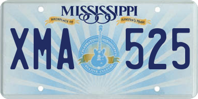 MS license plate XMA525