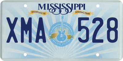 MS license plate XMA528