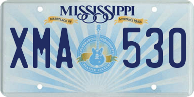 MS license plate XMA530