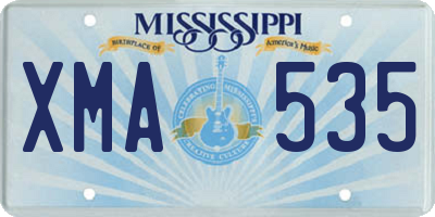 MS license plate XMA535