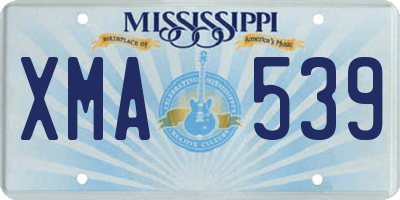 MS license plate XMA539