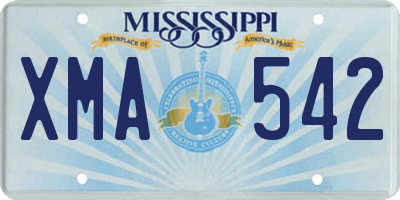 MS license plate XMA542