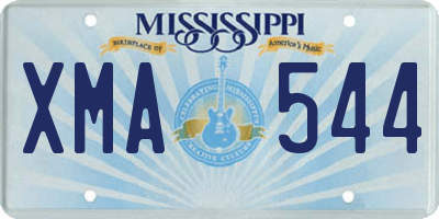 MS license plate XMA544