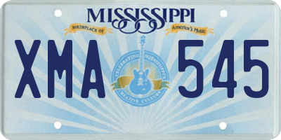 MS license plate XMA545