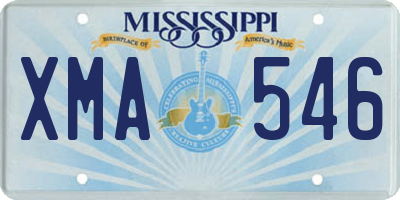 MS license plate XMA546