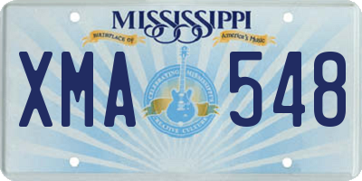 MS license plate XMA548