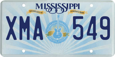 MS license plate XMA549