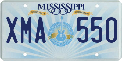 MS license plate XMA550