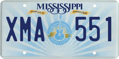 MS license plate XMA551