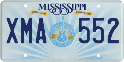 MS license plate XMA552