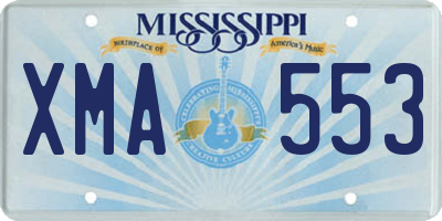 MS license plate XMA553