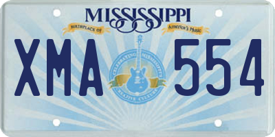 MS license plate XMA554