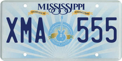 MS license plate XMA555