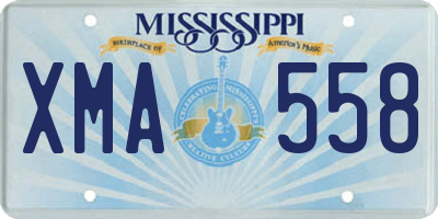 MS license plate XMA558