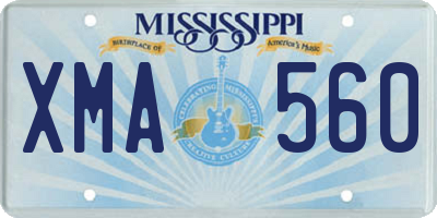 MS license plate XMA560