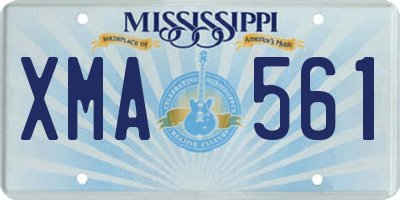 MS license plate XMA561