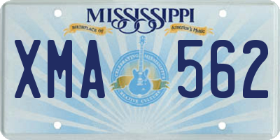 MS license plate XMA562