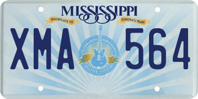 MS license plate XMA564