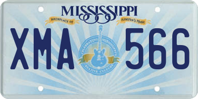 MS license plate XMA566