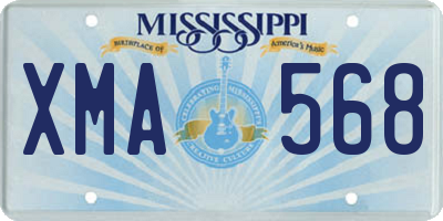 MS license plate XMA568