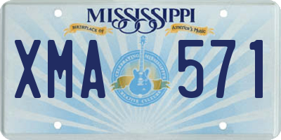 MS license plate XMA571