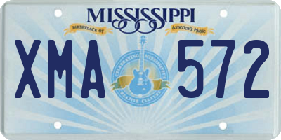 MS license plate XMA572
