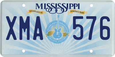 MS license plate XMA576