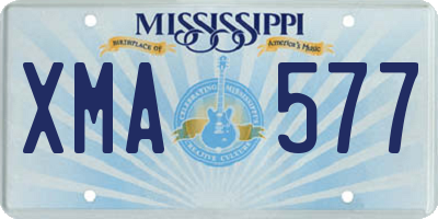 MS license plate XMA577