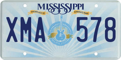 MS license plate XMA578
