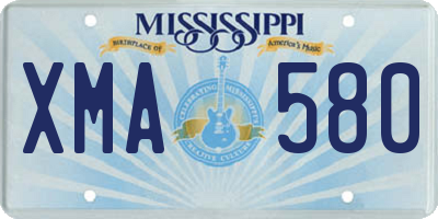 MS license plate XMA580