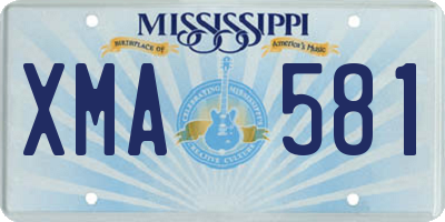 MS license plate XMA581