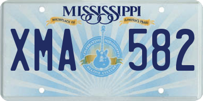 MS license plate XMA582