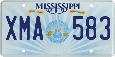 MS license plate XMA583