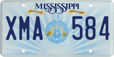 MS license plate XMA584
