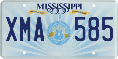 MS license plate XMA585