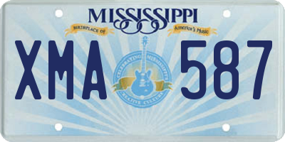 MS license plate XMA587