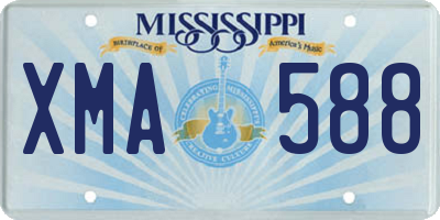 MS license plate XMA588