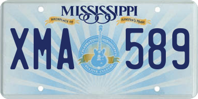 MS license plate XMA589
