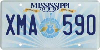 MS license plate XMA590