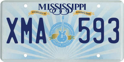 MS license plate XMA593