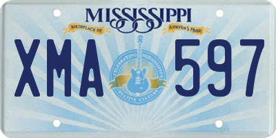 MS license plate XMA597