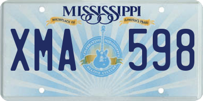 MS license plate XMA598