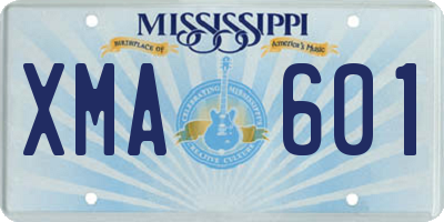 MS license plate XMA601