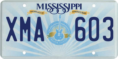 MS license plate XMA603