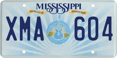 MS license plate XMA604