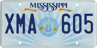 MS license plate XMA605
