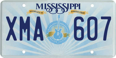 MS license plate XMA607