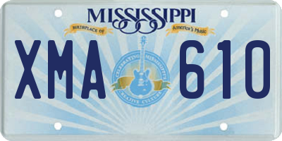 MS license plate XMA610
